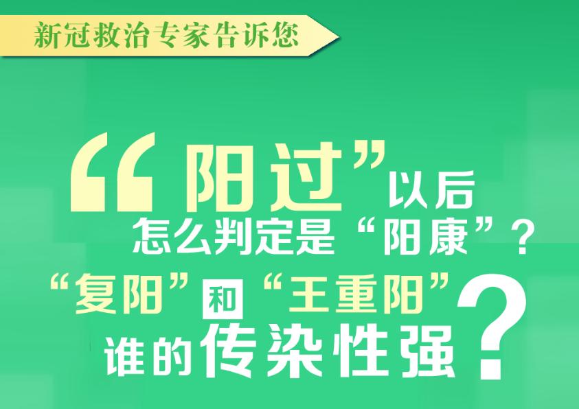 “阳过”以后怎么判定是“阳康”？ “复阳”和“王重阳”谁的传染性强？