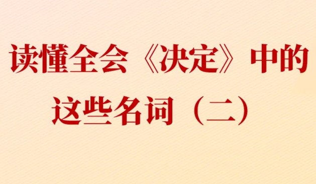 学习贯彻党的二十届三中全会精神丨读懂全会《决定》中的这些名词（二）