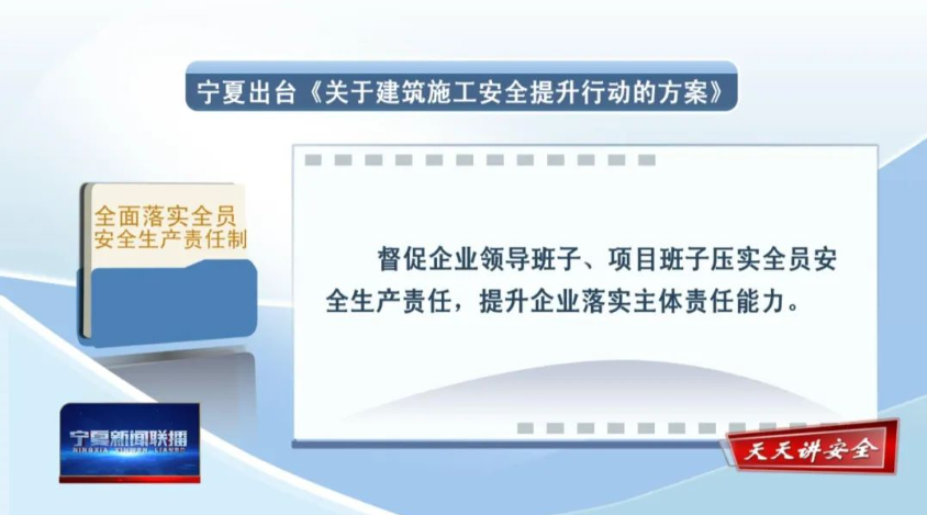 权威解读丨宁夏出台《关于建筑施工安全提升行动的方案》 确保房屋建筑施工安全形势持续稳定向好