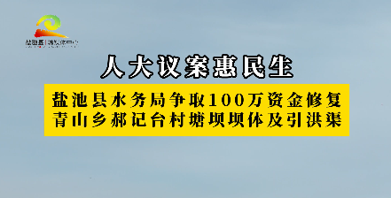 人大议案惠民生 盐池县水务局争取100万资金修复青山乡郝记台村塘坝坝体及引洪渠